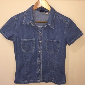 VINTAGE GAP denim snap button down shirt